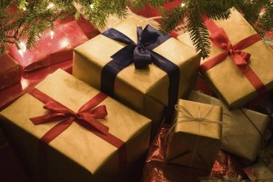 Christmas gifts under tree