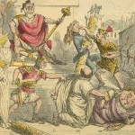 Tarquinius Superbus Makes Himself King by John Leech in Gilbert Abbott a Beckett's Comic History of Rome (1850)