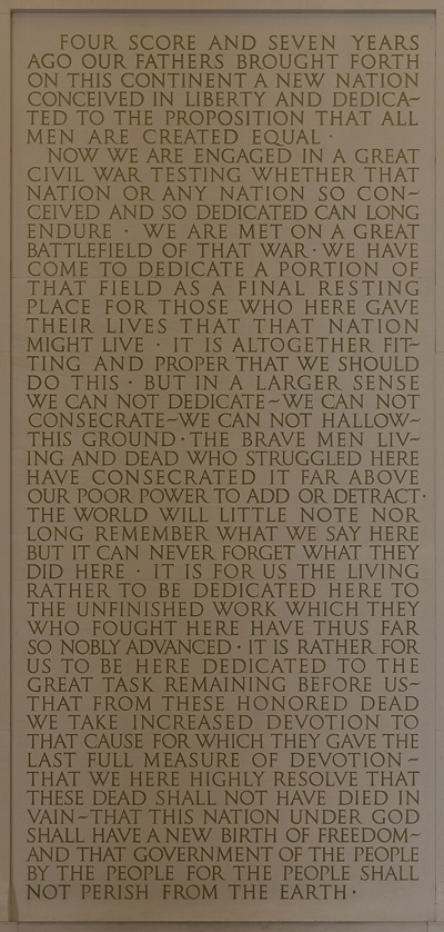 Gettysburg Address at Lincoln Memorial