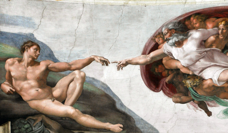 God and Adam Sistene Chapel Detail