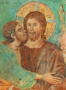 Judas kiss betraying Christ