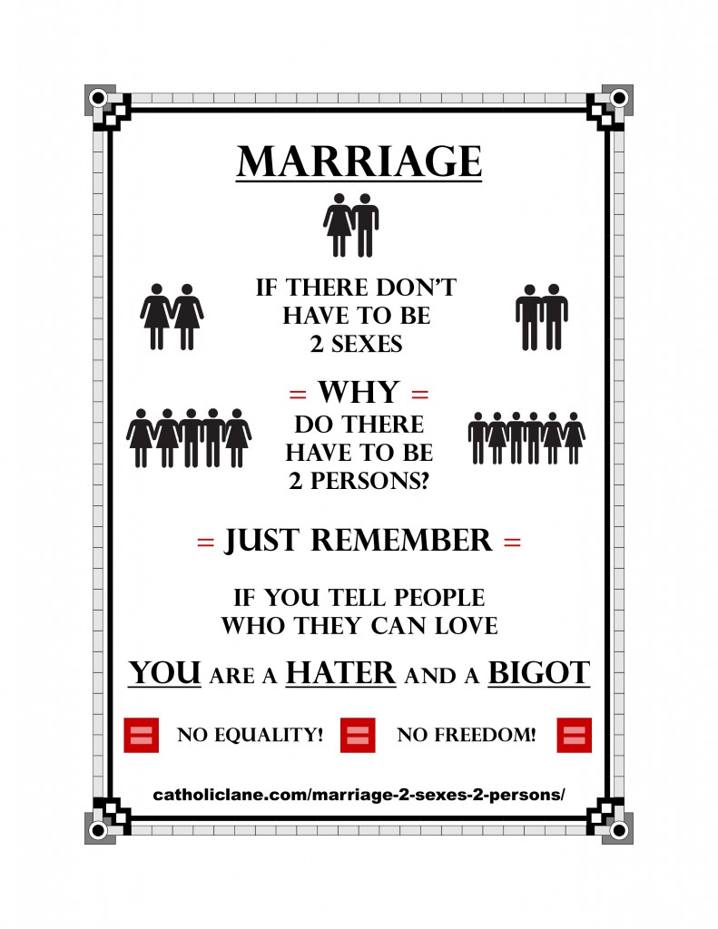 Marriage – 2 Sexes – 2 Persons