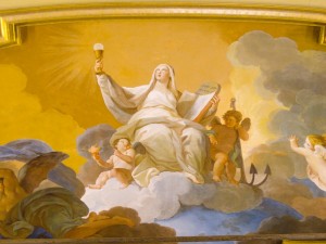 Mary Holding the Eucharist in Heaven