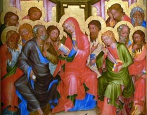 Mary Teaching Apostles Detail