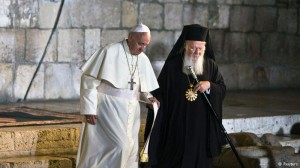 Pope Francis & Patriarch Bartholomew at the Wailing Wall, Jerusalem, May 2014