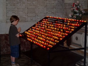 Praying with Votive Candles