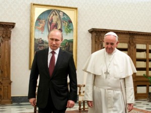 Putin and Pope Francis, by Kate O'Hare, 1 dec 2913