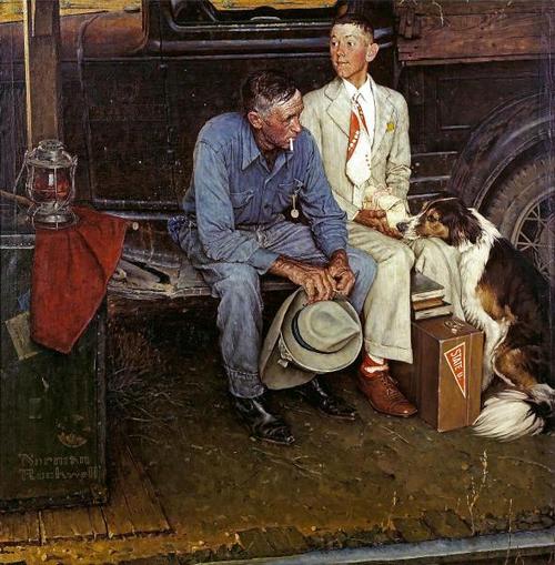 Norman Rockwell's "Breaking Home Ties" (September 25, 1954) © SEPS