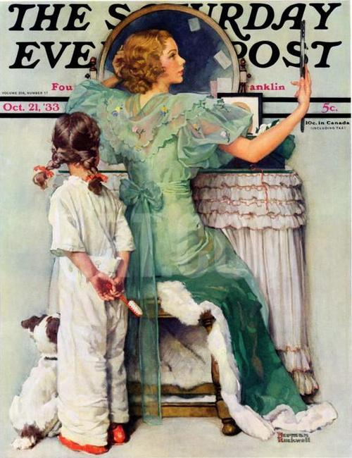 Norman Rockwell's "Going Out" (October 21, 1933) © SEPS