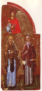 St. George, St. Damecene,and St. Ephrem (right) 