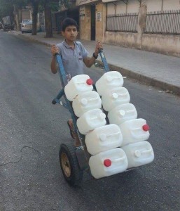 Scrambling for water in Aleppo, Syria