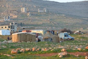 ACN photo: Muslim Syrian refugees have set up camp in the village of Kaa.