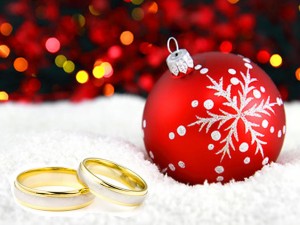 Wedding Rings and Christmas Tree Ornament