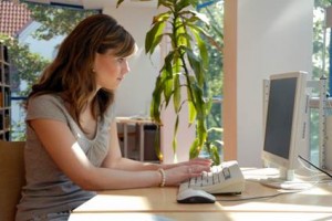 Woman at computer