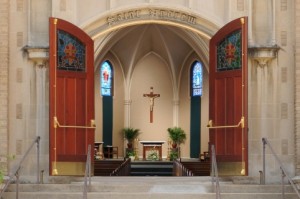 church doors open