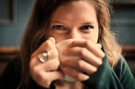 girl woman drinking coffee tea