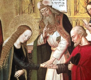 The Marriage of Mary and Joseph (Alte Pinakothek, Monaco, XV det.)