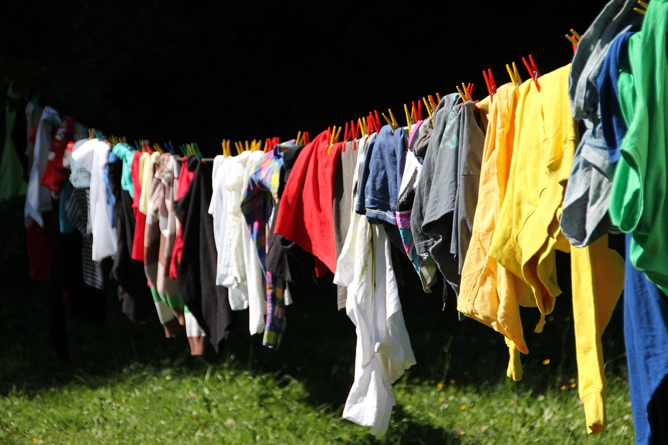 laundry clothes line colorful