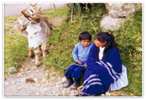 peruvian girl and child