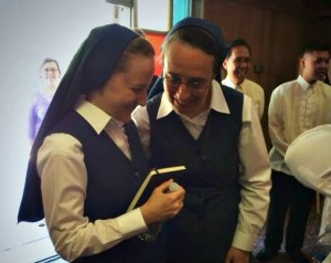 Sr. Theresa Aletheia and Sr. Margaret Michael before the profession Mass began