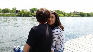 young couple at lake